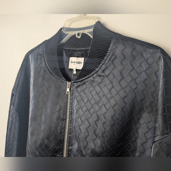 NWT ! LEO & UGO Gina Jacket Navy Blue Glossy Size 5 = XL Perfect For Fall ! - Picture 3 of 16